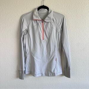 Lululemon Race With Grace 1/2 Zip II Wee Stripe White Silver Spoon